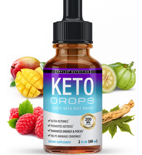 Keto Diet Drops Suplemento Cetogénico Para Pérdida De Pes.