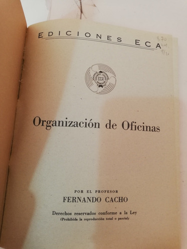 Organización De Oficinas Fernando Cacho (Usado)