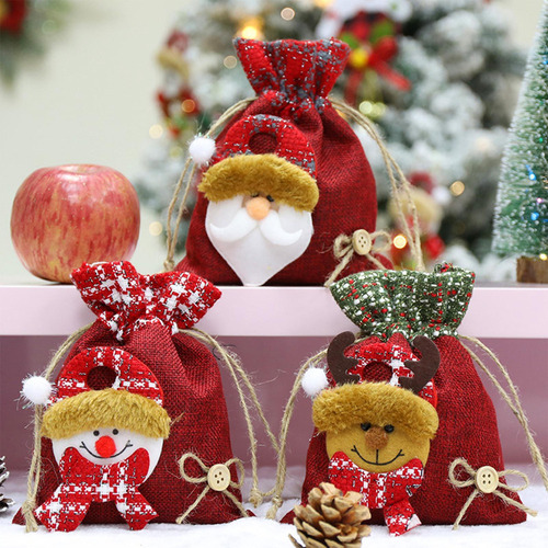 Bolsa De Regalo Con Cordón De Navidad, Envoltura De S Viejo