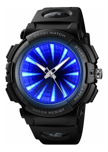 Reloj Hombre Pasoy 1521 Cuarzo 52mm Pulso Negro En Caucho