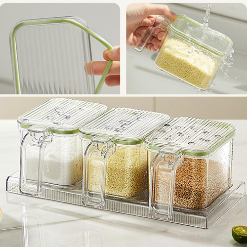 Juego De Tarros De Especias Con Cuchara Y Tapa Para