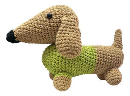 Amigurumi Muñeco De Apego Perro Salchicha - 13 Cm