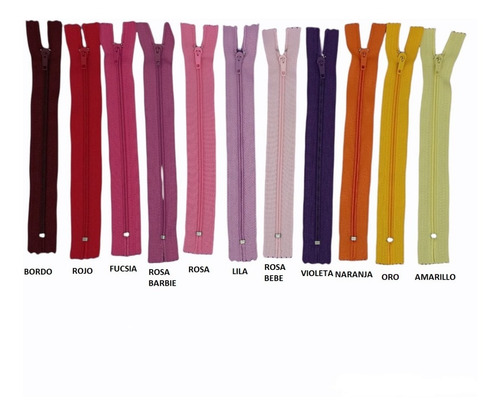 Imagen 2 de 4 de Cierre 16cm Fino Nylon 4 Lynsa Colores Varios X 10 Unid
