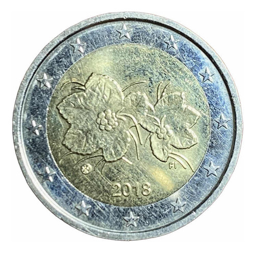 Moneda 2 Euros Finlandia 2018 Bimetalica Km 130 Impecable (Usado)