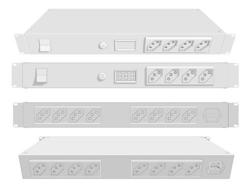 Imagem 2 de 7 de Regua Ac Profissional Padrão Rack 12 Tomadas 10a Led Verde