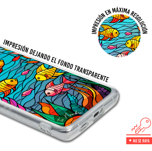Funda Para Xiaomi Para Mujer Peces Vitral Con Tu Nombre
