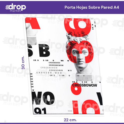 Imagen 3 de 10 de Porta Hojas A4 Sobre Pared | Pet Tipo Acrílico | X 1 U.