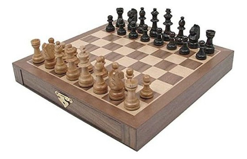 ¡jugar! Juego De Ajedrez De Madera Magnetizada Estilo Nogal