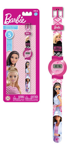 Reloj Digital Pulsera Infantil Barbie 5 Funciones Tut