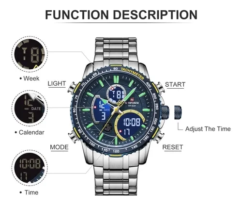 Reloj Naviforce Hombre 9182 Chronómetro Acero Inoxidable