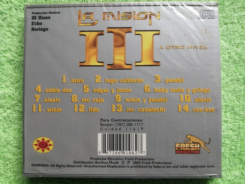Eam Cd La Mision 3 2002 Tego Baby Rasta Eddie Wisin & Yandel