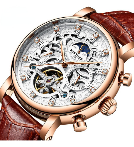 Reloj Automático Kinyued Skeleton For Hombre