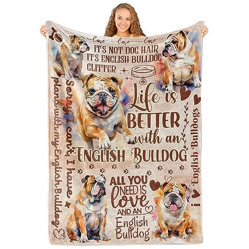 English Bulldog Gifts, Manta De Bulldog Inglés Para Mujer, M
