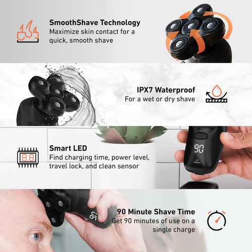 Groomie Kit Cortapelos Inalámbrico Para Cabeza Calva -