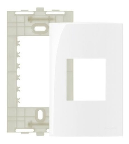 Placa 4 X 2- 2 Modulos Bco C/ Suporte Modelo Sleek Margirius Cor Branco