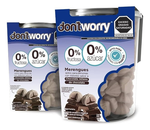 Don't Worry Merengues Chocolate Y Avellana 2 Pzas De 85 G