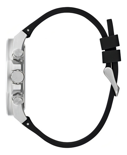 Pulseira masculina original da Guess, cor preta/prata