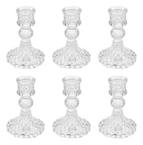 Comprar Candelabros Cónicos De Vidrio Transparente Para Decoraciones