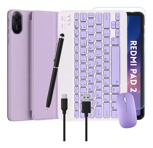 Kit Capa Lilás Para Redmi Pad 2 11 Teclado Mouse Caneta 2-1