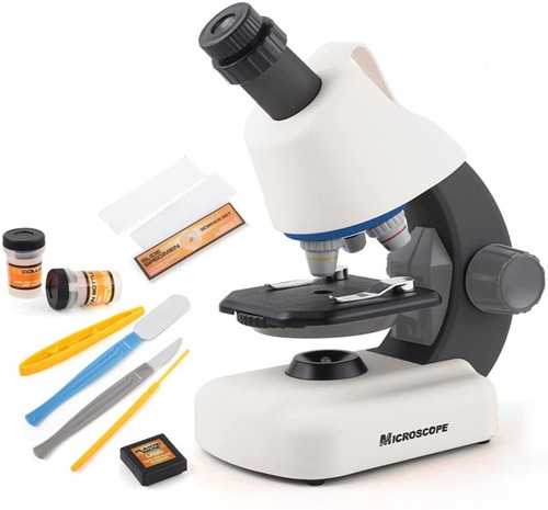 Imagen 1 de 8 de Microscopio Para Niños 100x-1200x Luz Led Y Accesorios