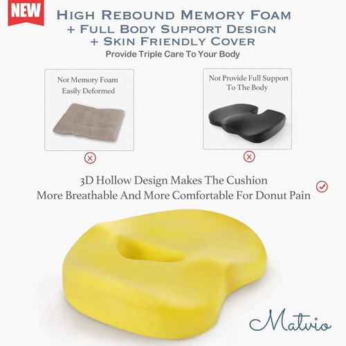 Imagen 4 de 7 de Matvio - Cojin De Asiento Para Silla De Oficina - Funda Inte