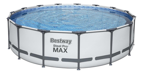 Piscina Estructural Redondo Bestway 56488 Con Capacidad De 14970 Litros De 4.57m De Largo X 4.57m De Ancho De 4.57m De Diámetro  Gris Diseño Piedra Prismática