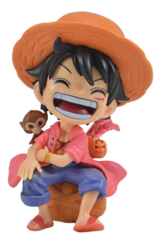 Figuras Muñeco One Piece Monkey D Luffy Sentado Chibi