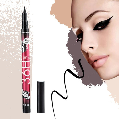 Delineador Ojos Make Up Larga Duración Waterproof Liquido F Color Negro