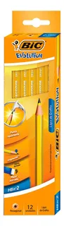Lápices De Grafito Hexagonales Bic Evolution Hb No.2 12 Pz