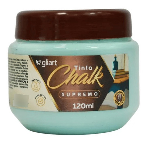 Tinta Chalk Para Artesanato Super Cobertura Gliart 120ml Cor Aquamarine