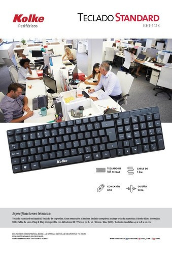 Imagen 2 de 2 de Teclado gamer Kolke Standard KET-1413