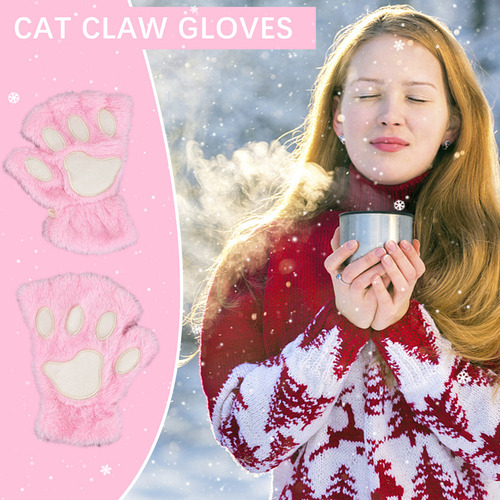 Guantes Peludos Con Forma De Pata De Gato, Regalos Con Medio