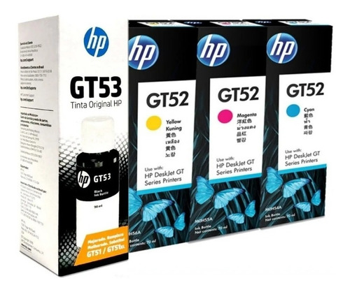 Combo Tinta Hp Gt53 + Gt52 Colores Original Deskjet Gt5820 Reemplaza Gt51