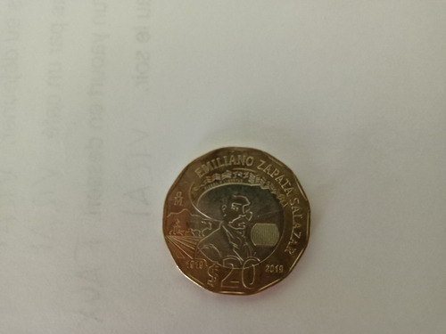 Moneda De 20 Pesos Emiliano Zapata 1919-2019