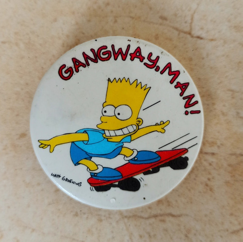 Antigua Chapa Oficial Original De Los Simpson Año 1990...!!!