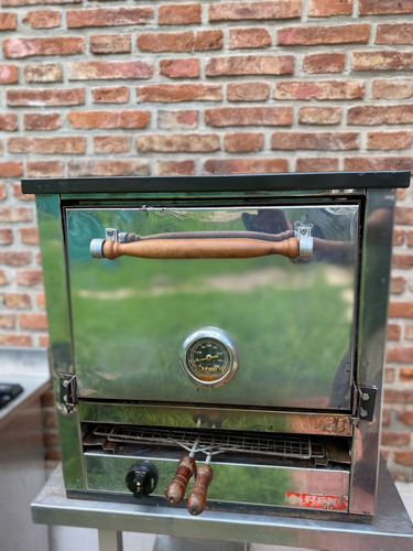 Horno Pizzero Chico 3 Moldes Con Tostador Con Envio Plateado (Usado)