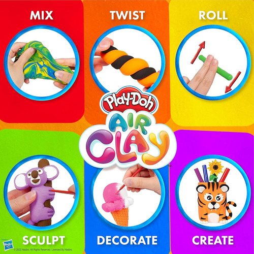 Play-doh Air Clay: Estudio De Creación Con 24 Piezas Colorid