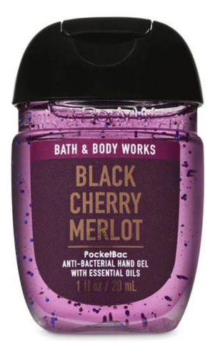 Gel de manos con alcohol Bath & Body Works, cereza negra, merlot, 29 ml, fragancia afrutada