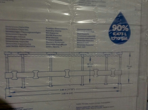 Imagen 4 de 4 de Alberca estructural redonda Bestway 56680 con capacidad de 6473 litros de 3.66cm de largo x 3.66cm de ancho de 3.66m de diámetro azul