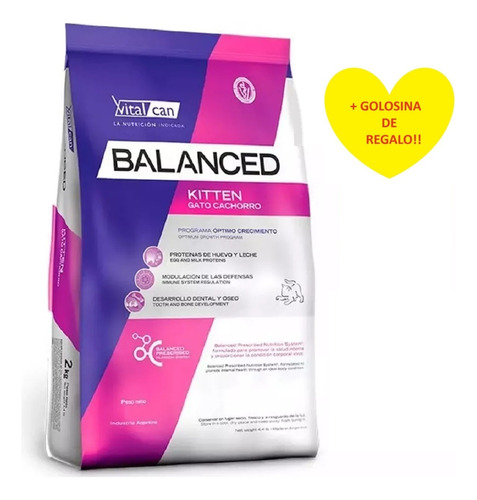 Alimento Vitalcan Balanced Kitten Gatitos 7.5k + Regalo!!