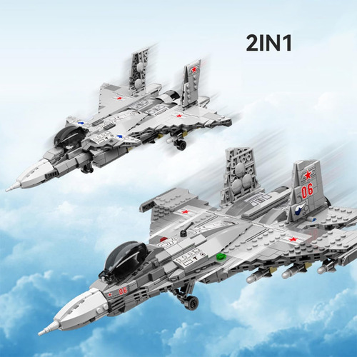 Juego De Bloques De Construcción Del Modelo Del Caza Sukhoi