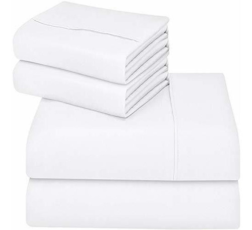Sabanas Utopia Bedding Color Blanco Micro Fibra Matrimonial