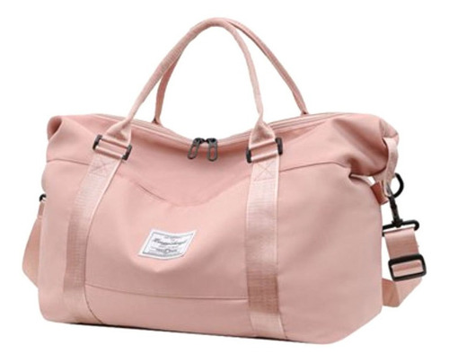 Bolsa Transversal Feminino Masculino Viagem Academia Fitness Cor Rosa Liso