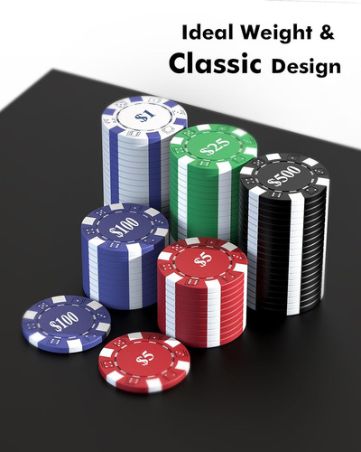 Premium Classic Poker Chip Set 300pcs Con Número De...
