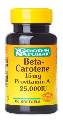 Betacarotene 15mg Vitamina A - Unidad a $58900