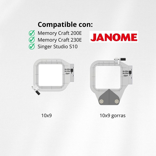 Bastidor Gorra Janome Mc 200e 230e