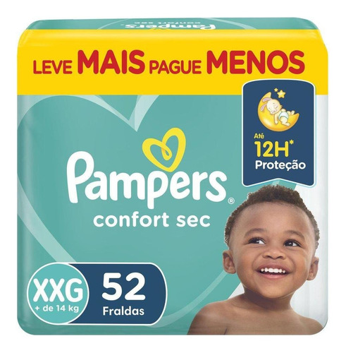 Fralda Pampers Confort Sec Xxg 52 Un