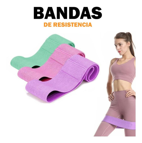 Imagen 4 de 10 de Set De 3 Bandas Elásticas Circulares Alt/med/baj Profesional