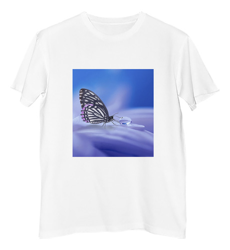 Remera Hombre Aves 4 Mariposa Fondo Agua Gotas