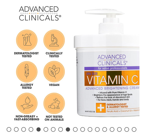 Advanced Clinicals Crema Iluminadora De Vitamina C + 10% Áci